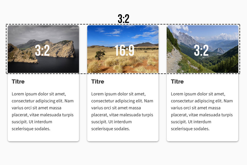 exemple colonnes images CSS aspect ratio