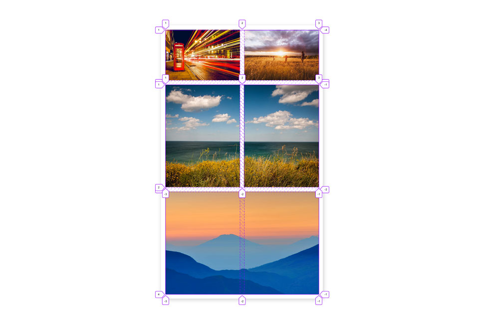 Galerie de photos style comic css subgrid